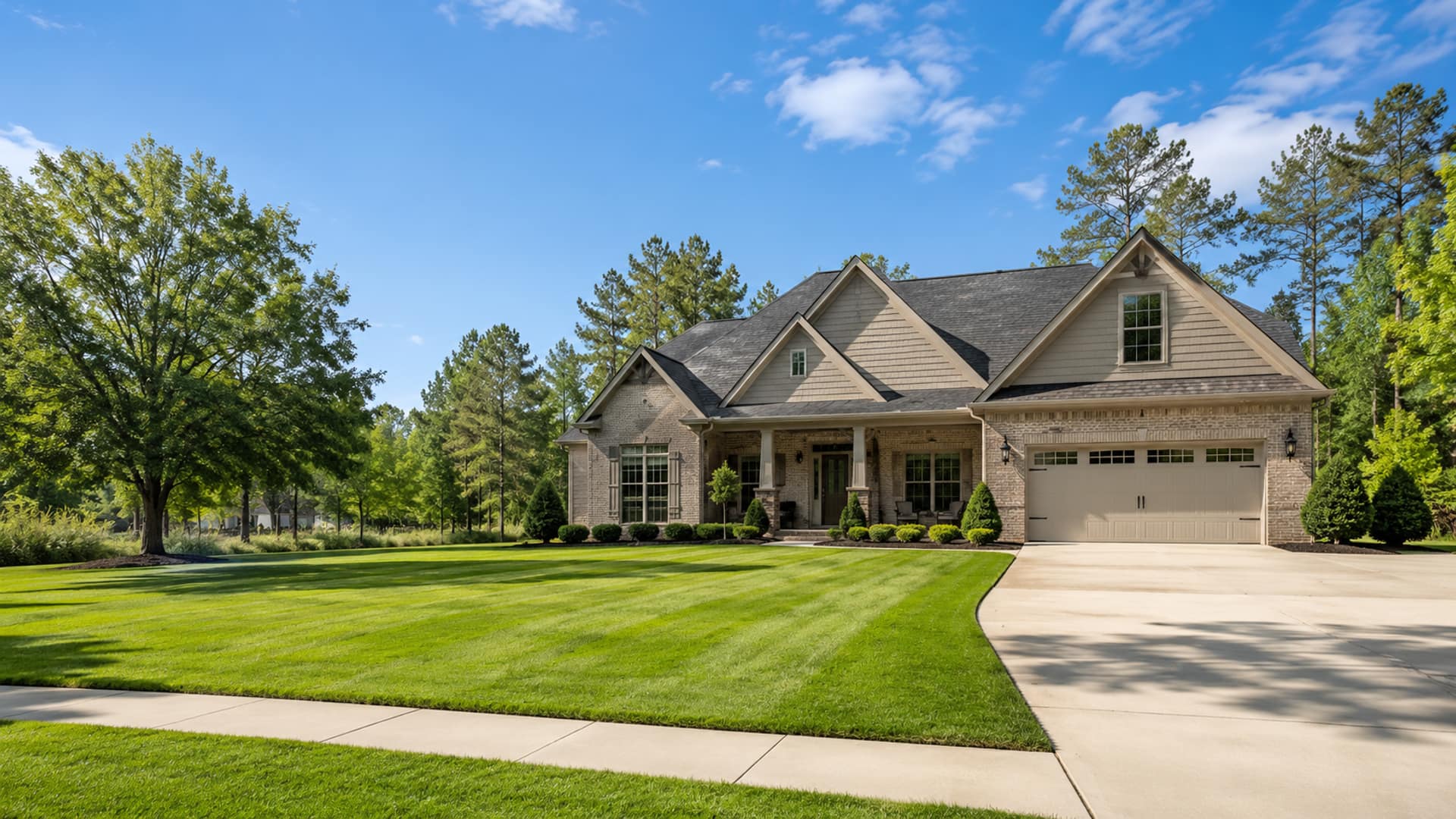 Professional manicured lawn in Covington, Georgia